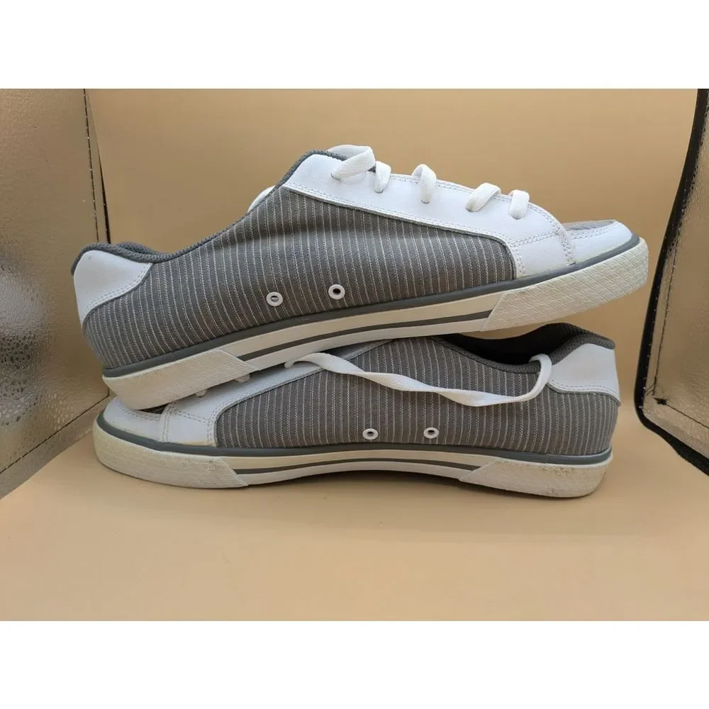 DC Men's Trase TX Sneaker, Size 12 M, Skate Shoes White, Gray ,B Grade